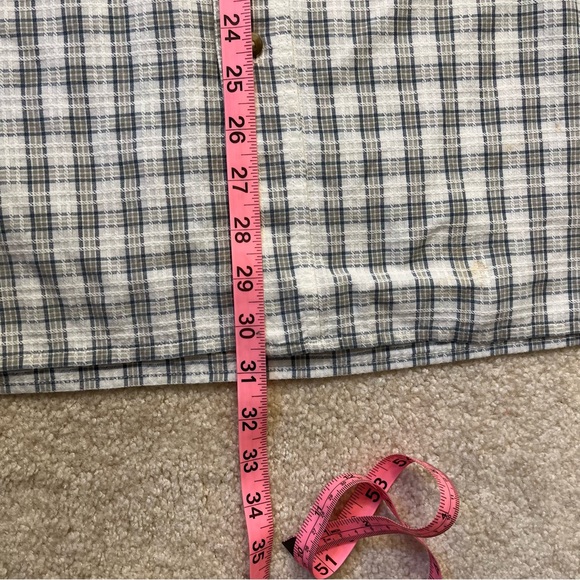 VINTAGE Big Dogs Shirt Mens Extra Large White Beige Checker Button Up Casual - Picture 9 of 10